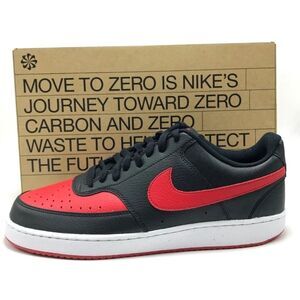 *NEW* MEN Nike Court Vision Low Next Nature Black/Red Shoes 11.5